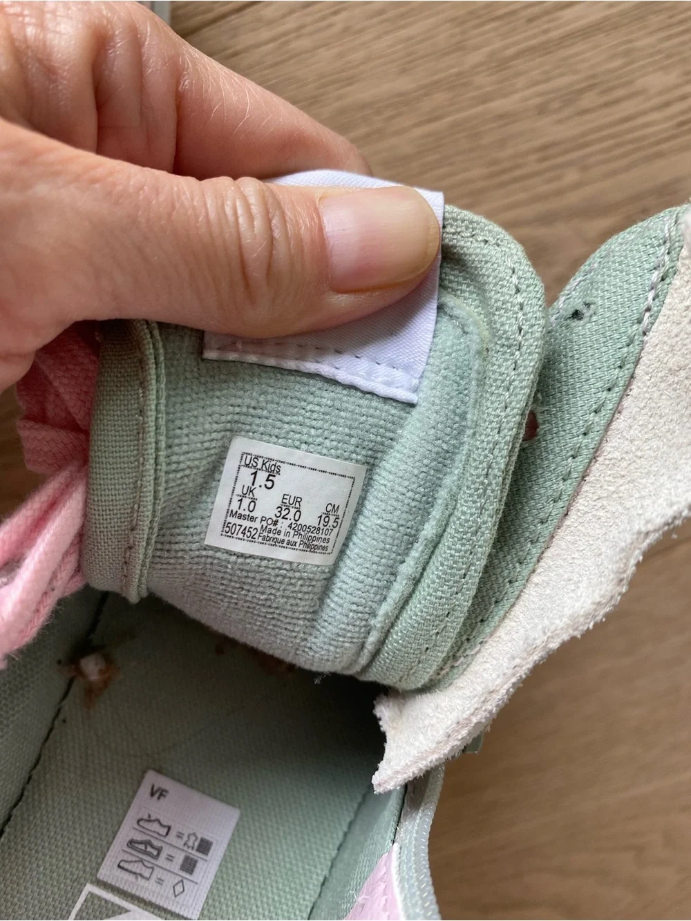 New! Vans Kids Mint Green High-Top Sneakers with Pink Laces and Floral Patches
